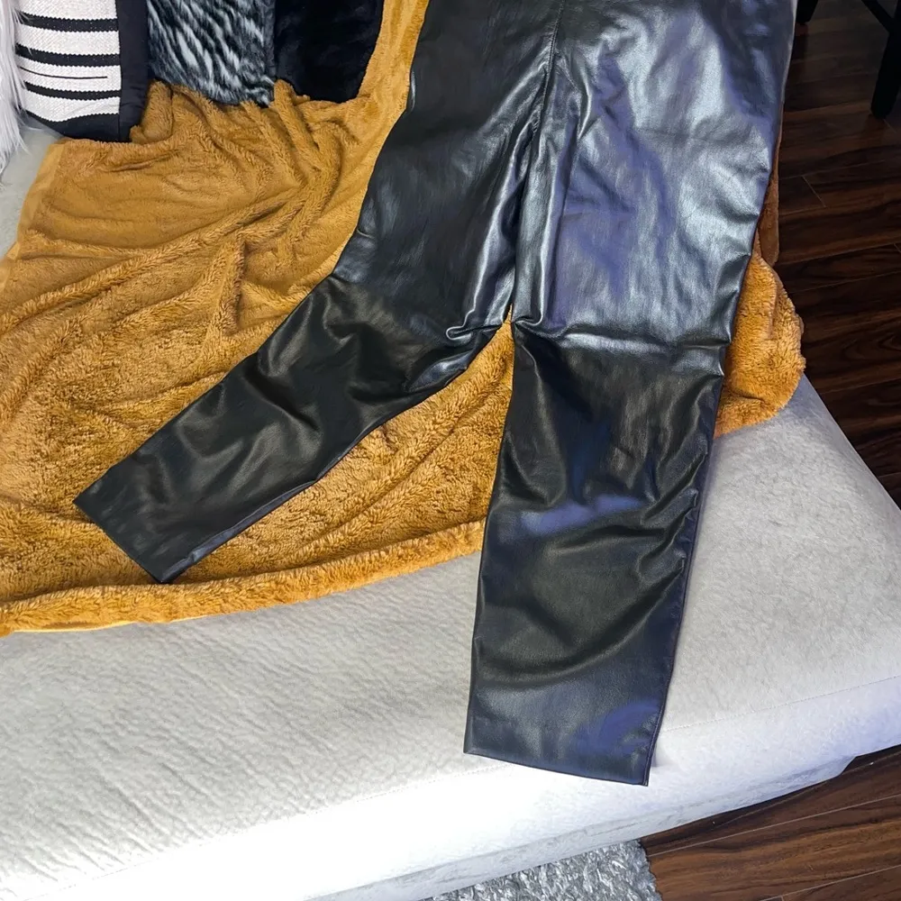 Joie Ducor Faux Leather Trousers in Black Caviar - Image 8