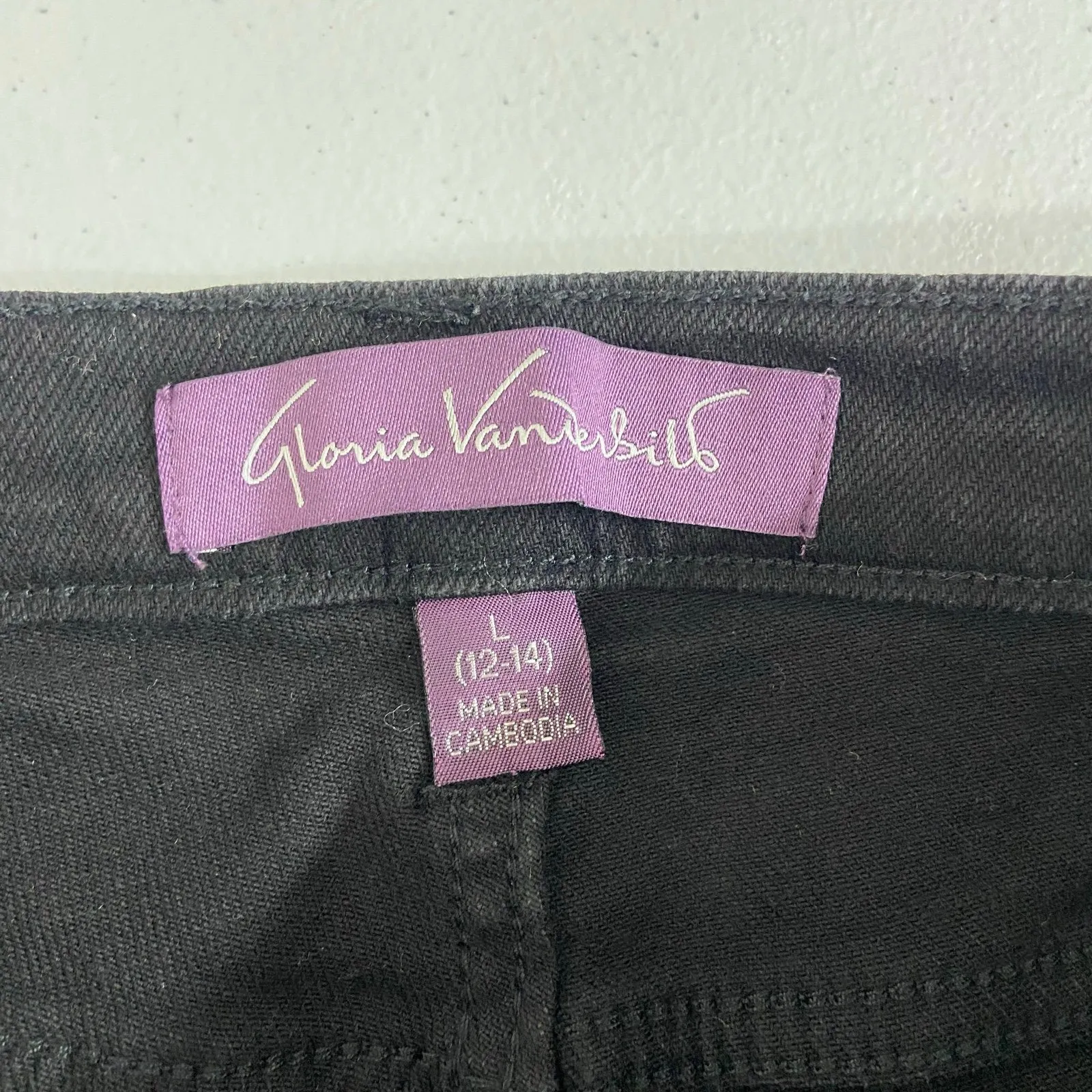 Gloria Vanderbilt women's black stretch high rise skinny denim jeans casual L - Image 6