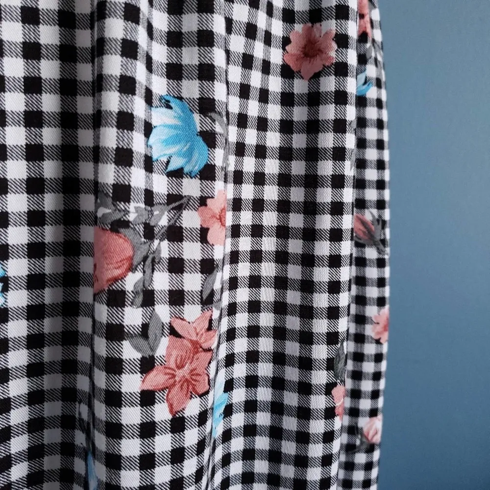 Torrid Gingham Floral Challis Babydoll Cami - Image 3