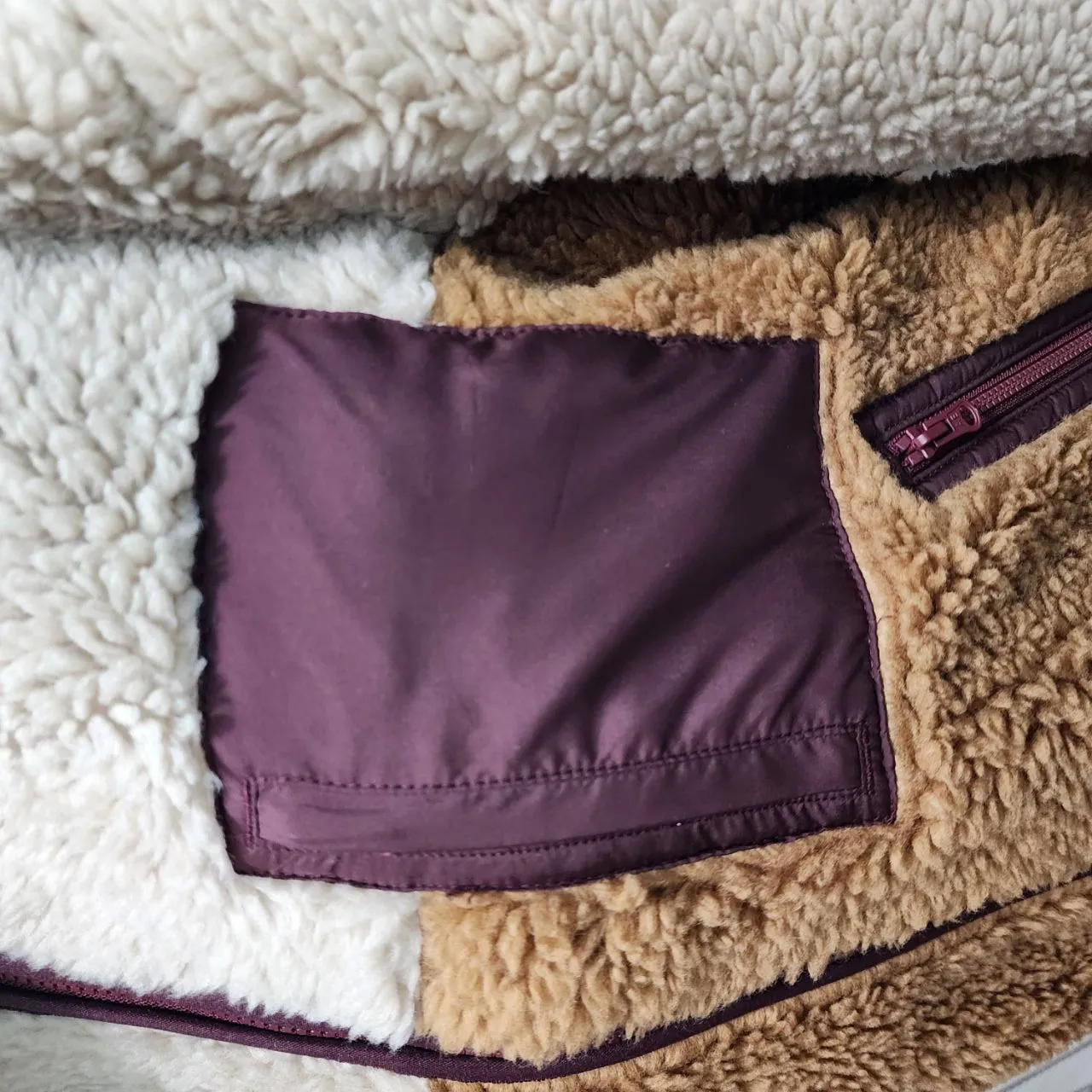 American Eagle Jacket Womens Size X Small Blue Fleece Zip Up Two Tone‎ Sherpa - Image 3