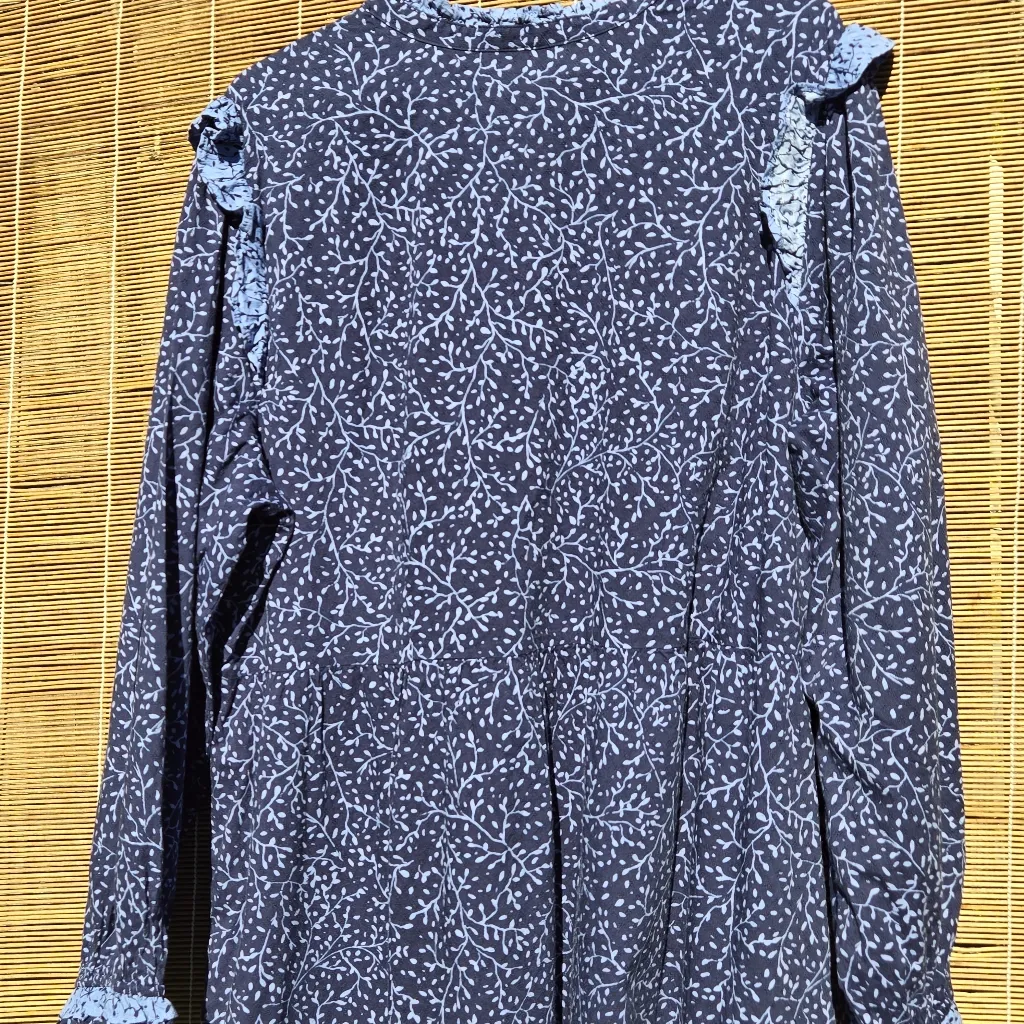 NEW Universal Thread Blue Balloon Long Sleeve Ruffle Cotton Blend Dress XXL - Image 12