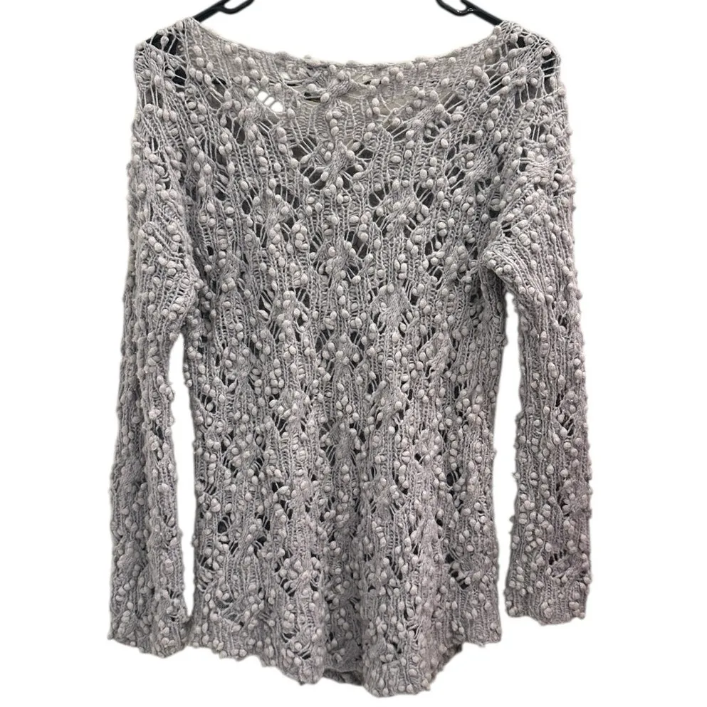 Bird by Juicy Couture Lavender 2010 Popcorn Knit Wool Tunic Sweater Fairy Boho M - Image 2