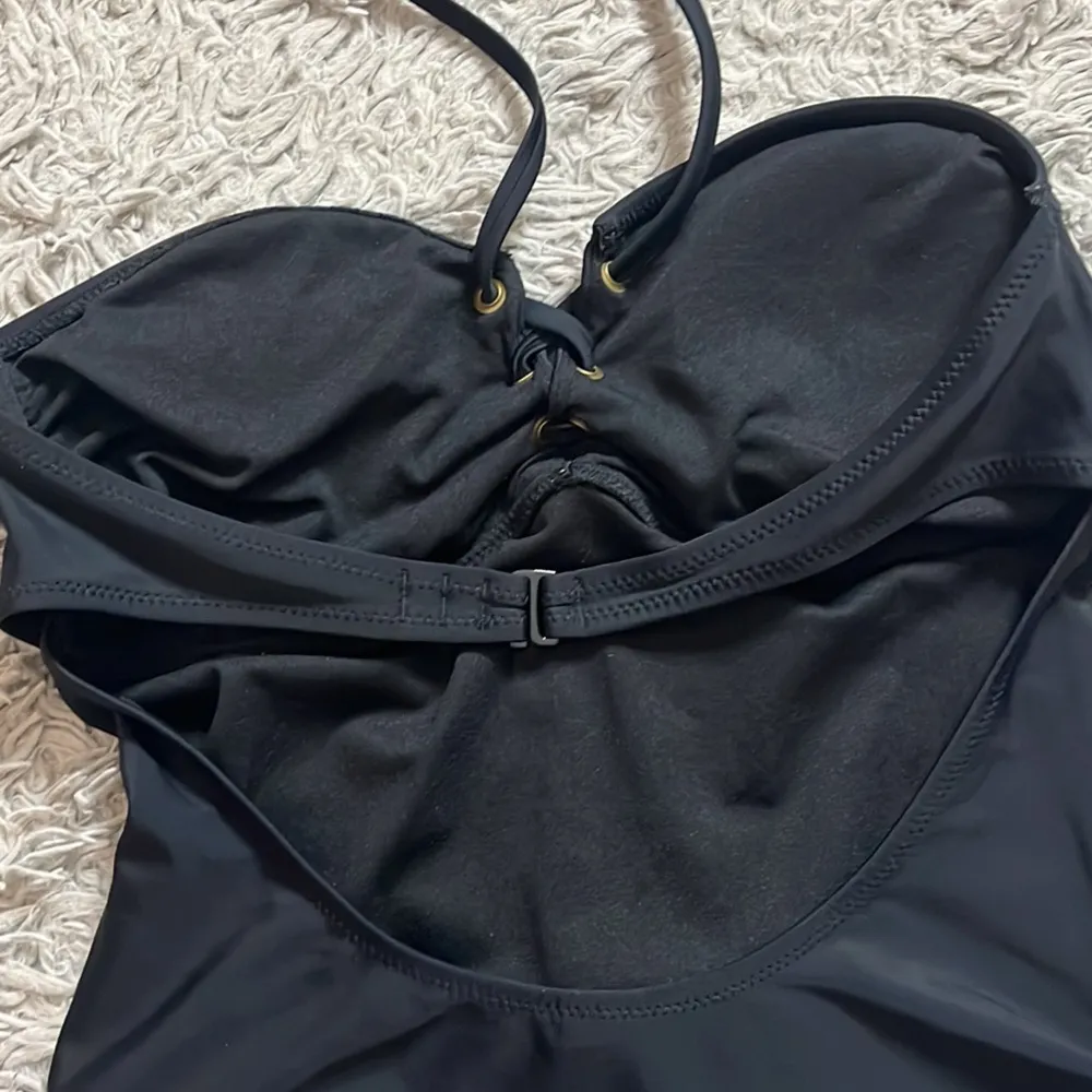 Old Navy Swimsuit Black One Piece Halter M Medium - Image 4