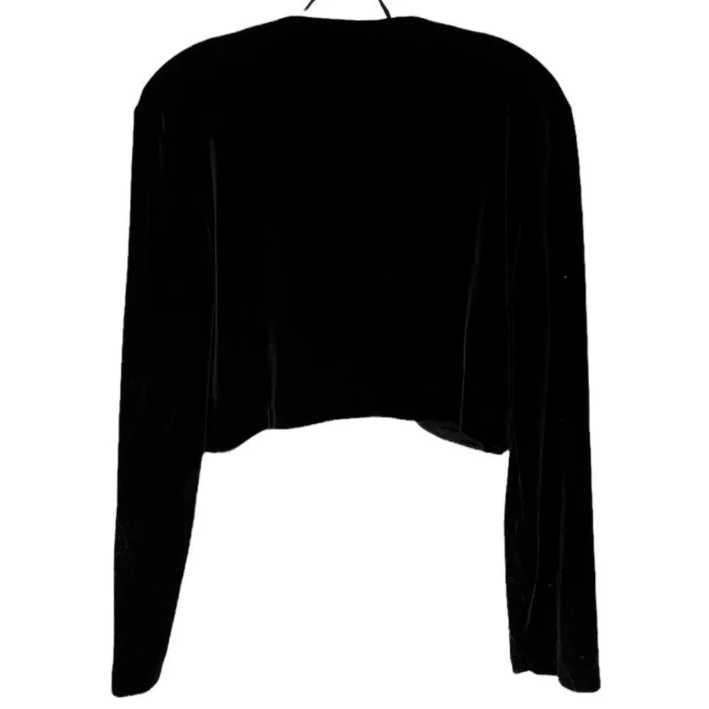 Vintage R&K Evening‎ Velvet Jacket Black Size L - Image 4