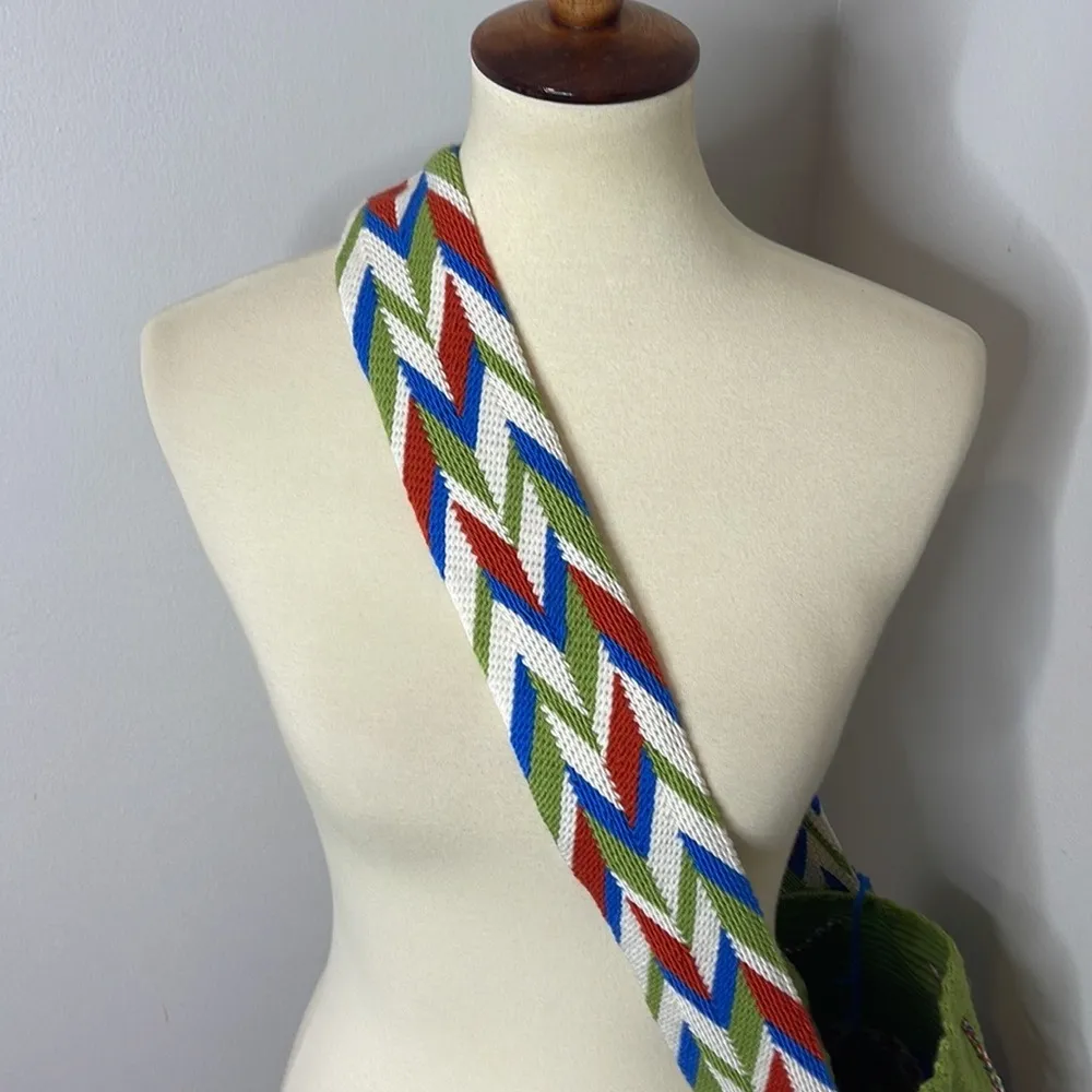 Wayuu Tribe Multi Color Chila Crossbody‎ Bag Green - Image 5