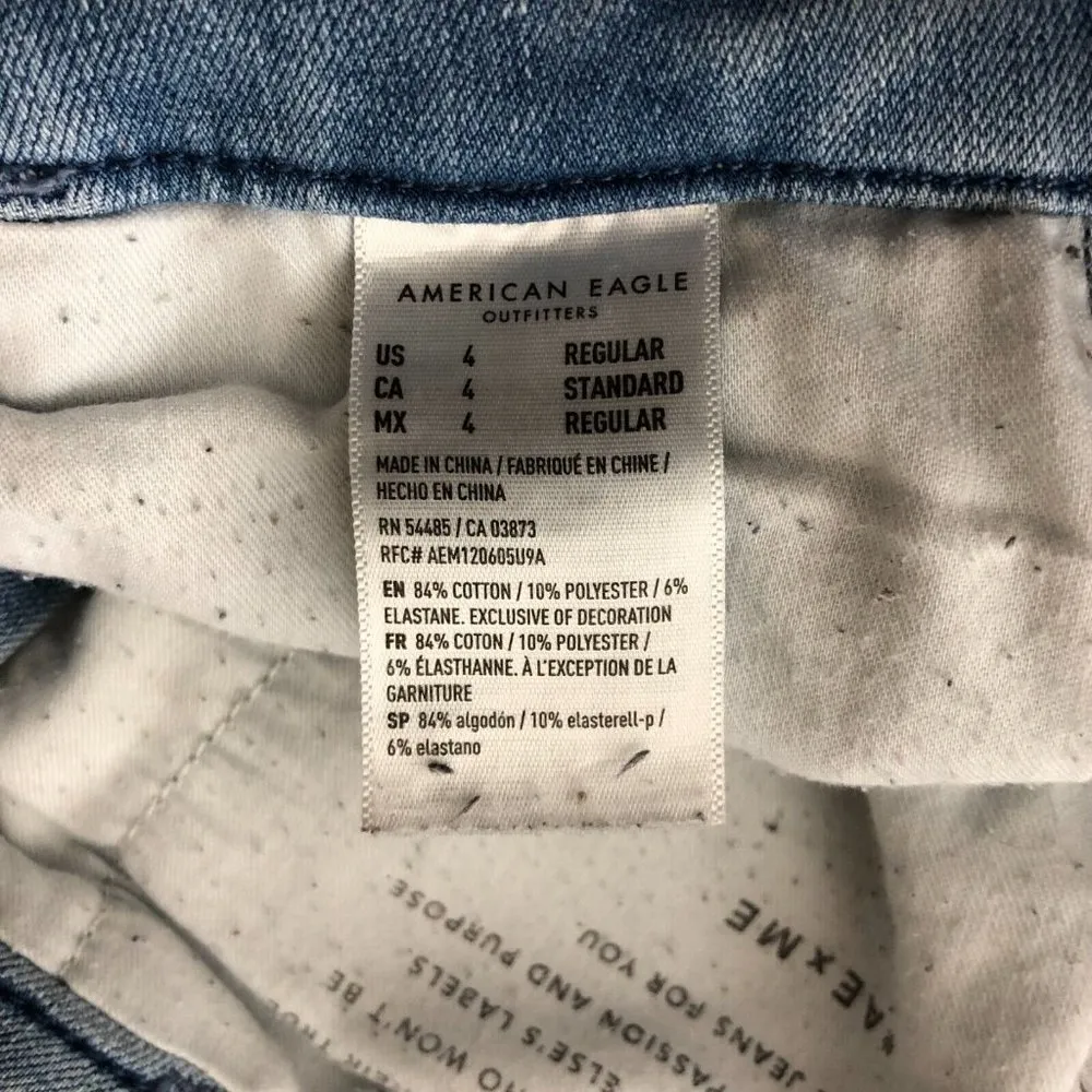 American Eagle Womens Jeans Curvy Hi-Rise Jegging Dream Distressed Stretch 4 - Image 5