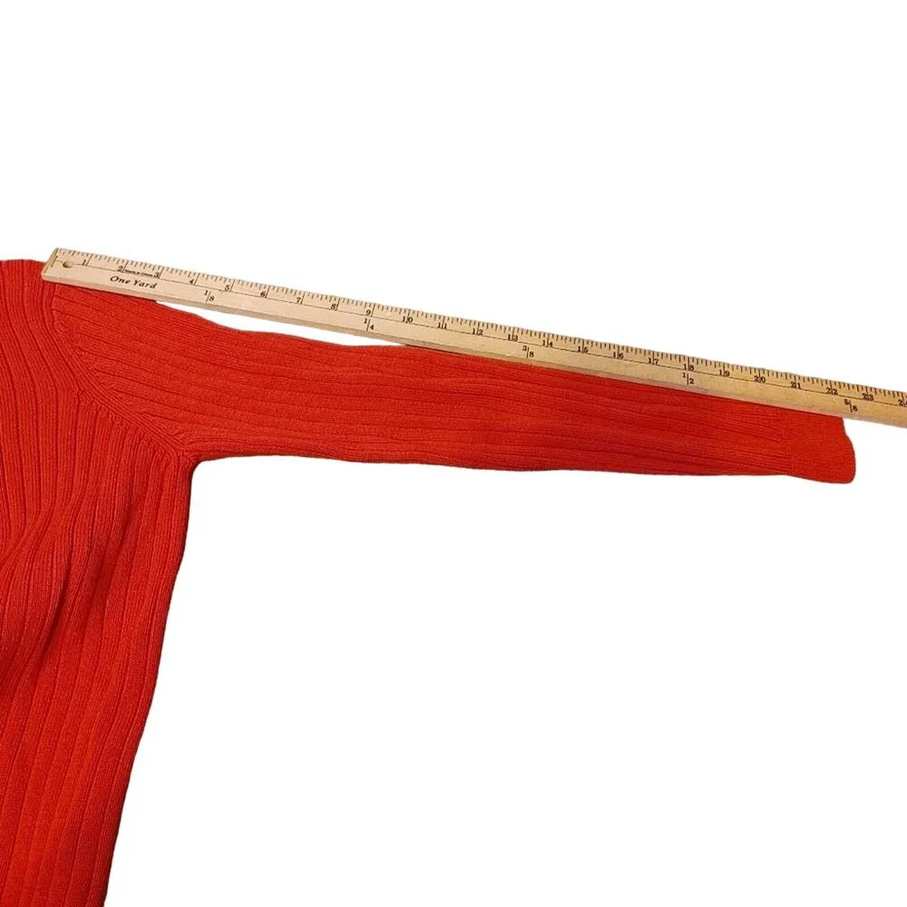 Jeanne Pierre Size Small Red Ribbed Sweater Cotton - Image 9