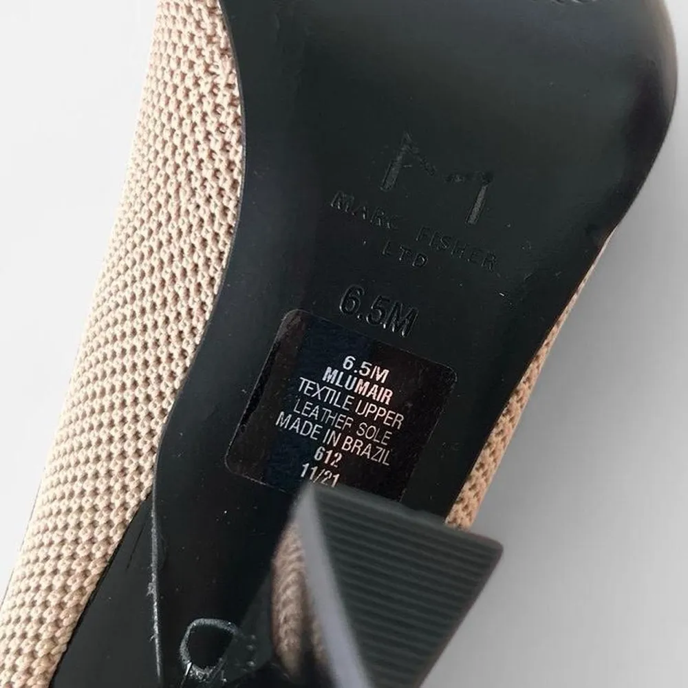 Marc Fisher nude Umair Pointed Toe knit flared heeled sock booties sz 6.5 - Image 7