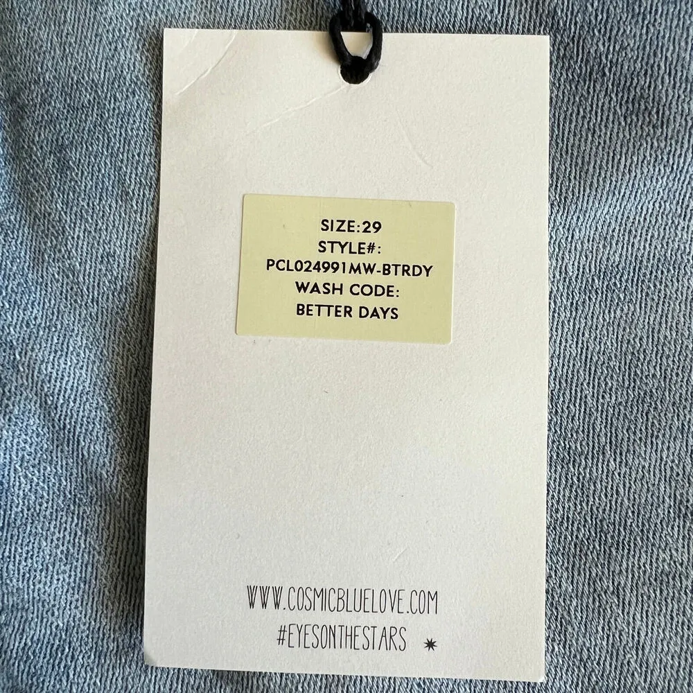 Cosmic Blue Love Denim Shorts Womens 29 Better Days Blue Distress Stitch Fix - Image 3