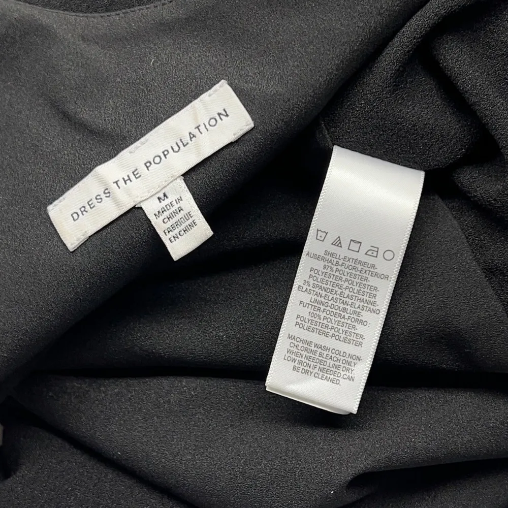 Dress the Population Tiffany One Shoulder Jumpsuit, Black, size Medium - Image 9