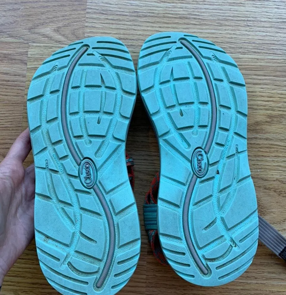 Double Strap Sandals Gray Blue Orange - Image 3