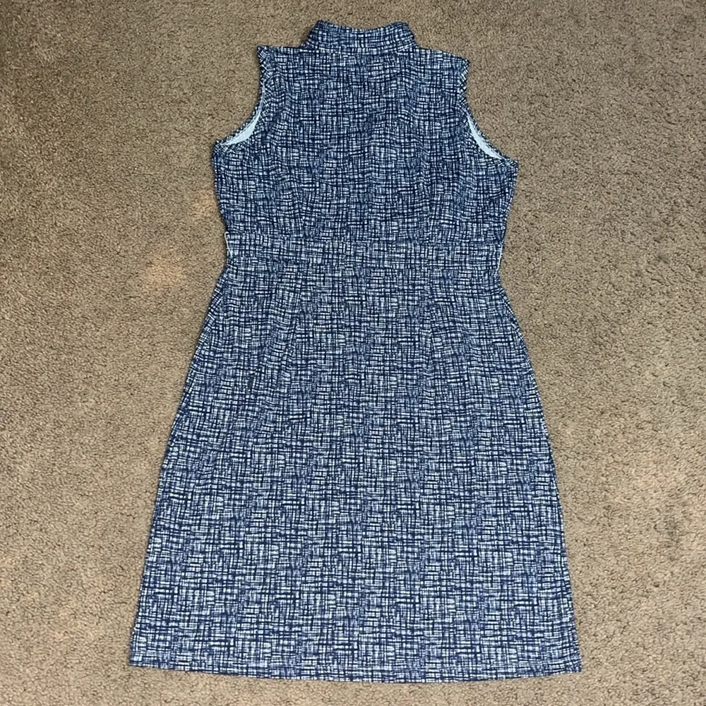 J. McLaughlin  Dolly Sleeveless Collared Button Front Dress Blue Windowpane‎ M - Image 5