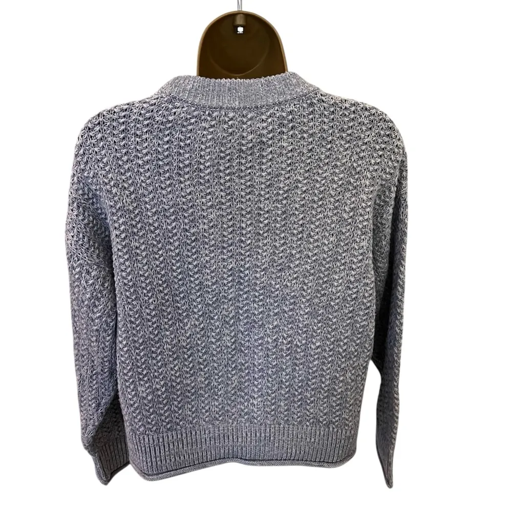 Universal Thread Women’s Chunky Knit Sweater XS Oversized Cropped Boxy Gray - Image 2