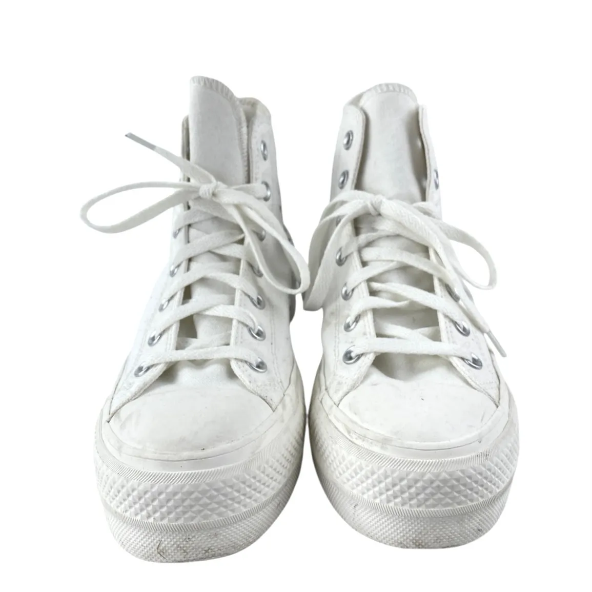 Converse Chuck Taylor All-Star Lift Womens White Heart Print High Top Sneakers 8 - Image 2