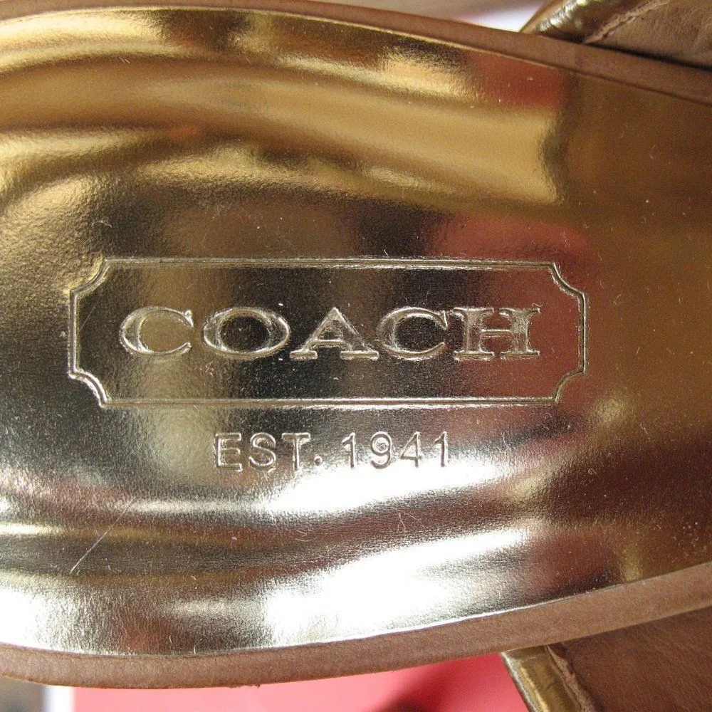 Coach Metallic Gold Platform Heels - Image 7