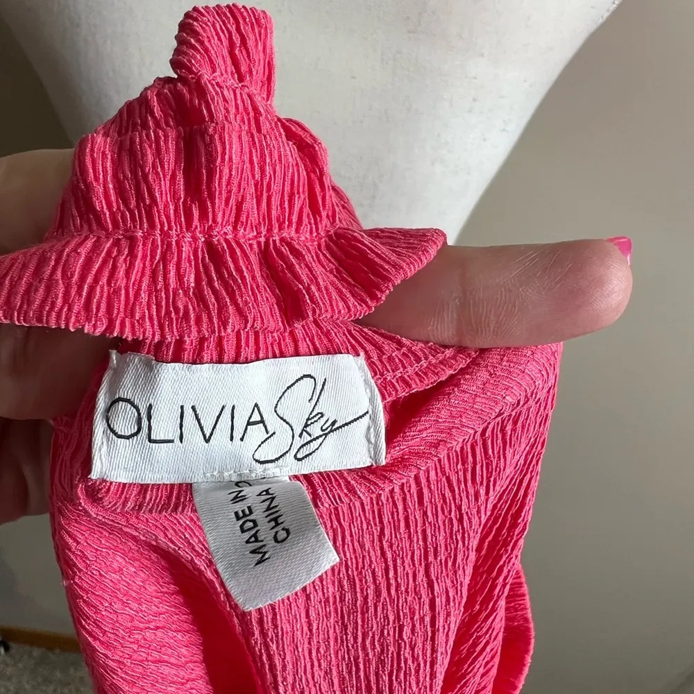 Olivia sky bright pink elastic square neck top small - Image 3