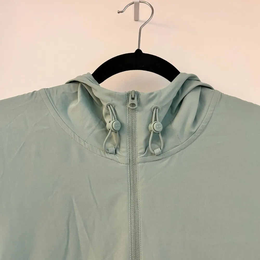 Champion Women's Court Jacket, Moisture-Wicking, C Logo in Sheer Water Teal 2X - Image 5