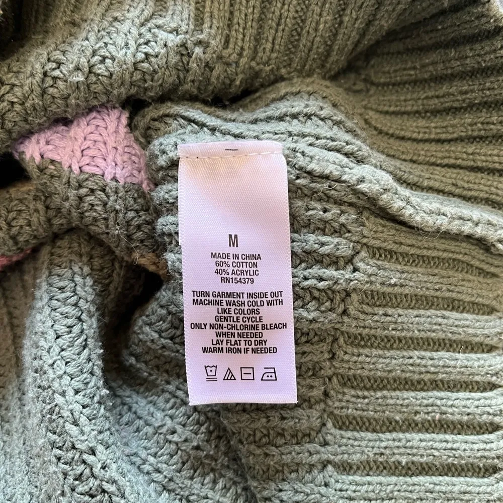 AEROPOSTALE Knit Boat Neck Sage Green Stripe Sweater Women’s Sz M EUC - Image 5