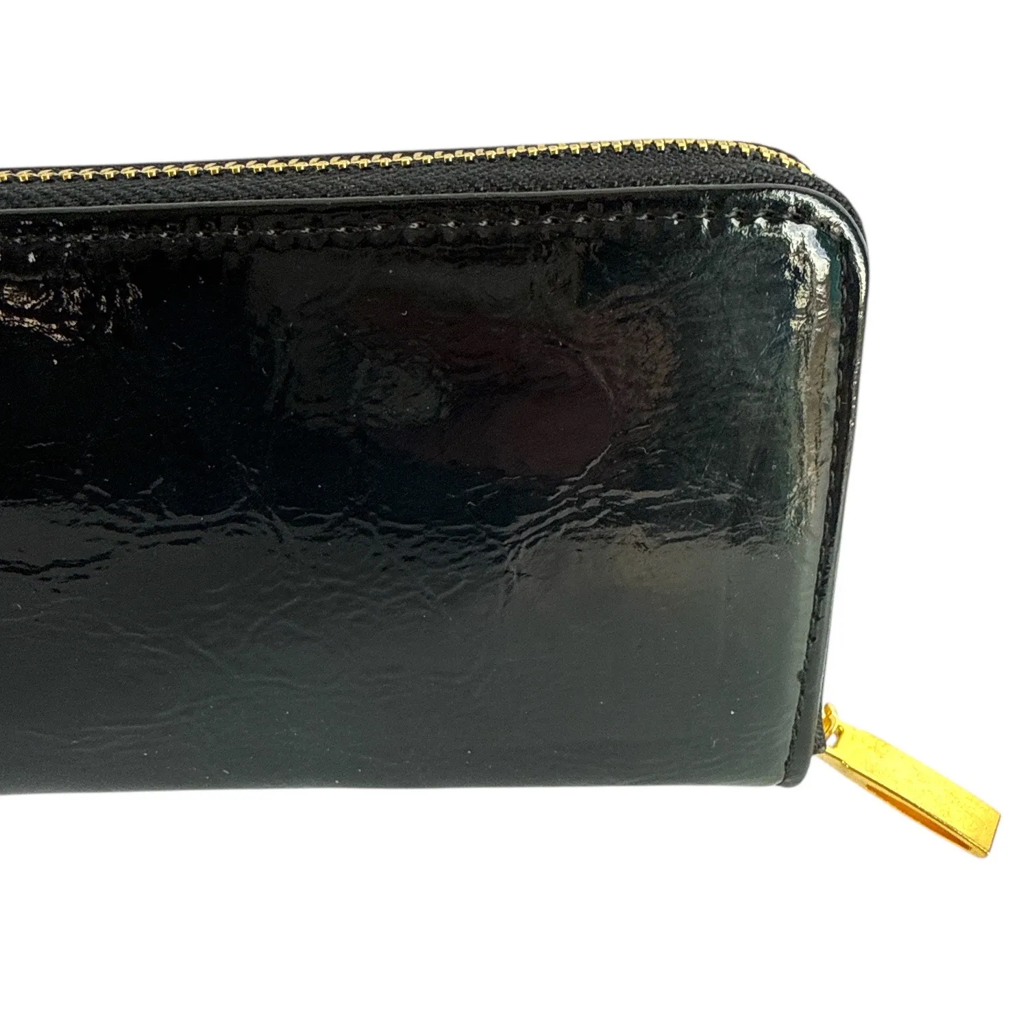 Black Zip Around Wallet Wristlet Gold Tone Hardware Multiple Card Slots NWOT - Image 4
