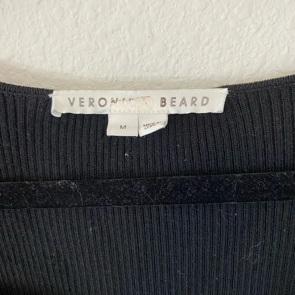 VERONICA BEARD  Finian Merino-Wool-Blend Top - Black size medium - Image 3