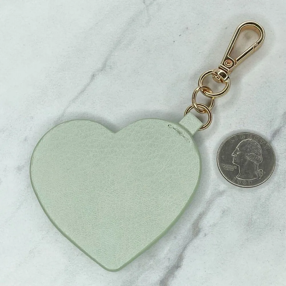 Faux Leather Heart Bag Charm Clip Keychain Keyring - Image 4
