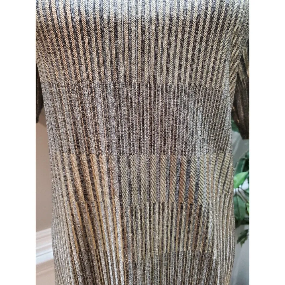 Espresso Women's Beige Polyester Round Neck Half Sleeve Knee Length Dress Size L Size L - Image 3