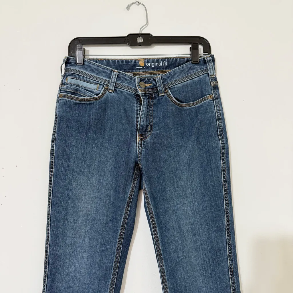 Carhartt Women’s Jeans Blue Original Fit Crop Size 4 Classic Casual Denim - Image 2