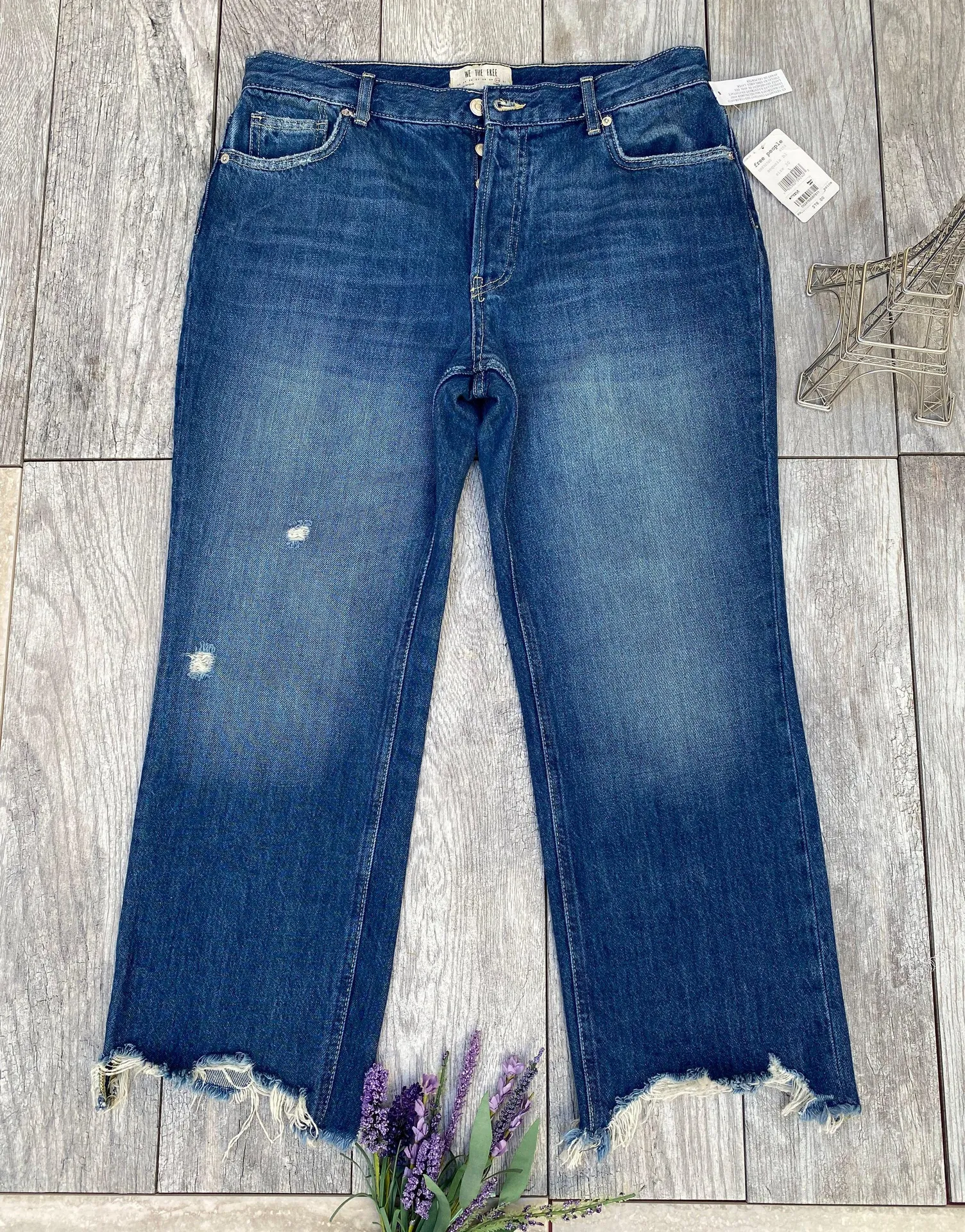 cut off raw hem jeans size 30 - Image 3