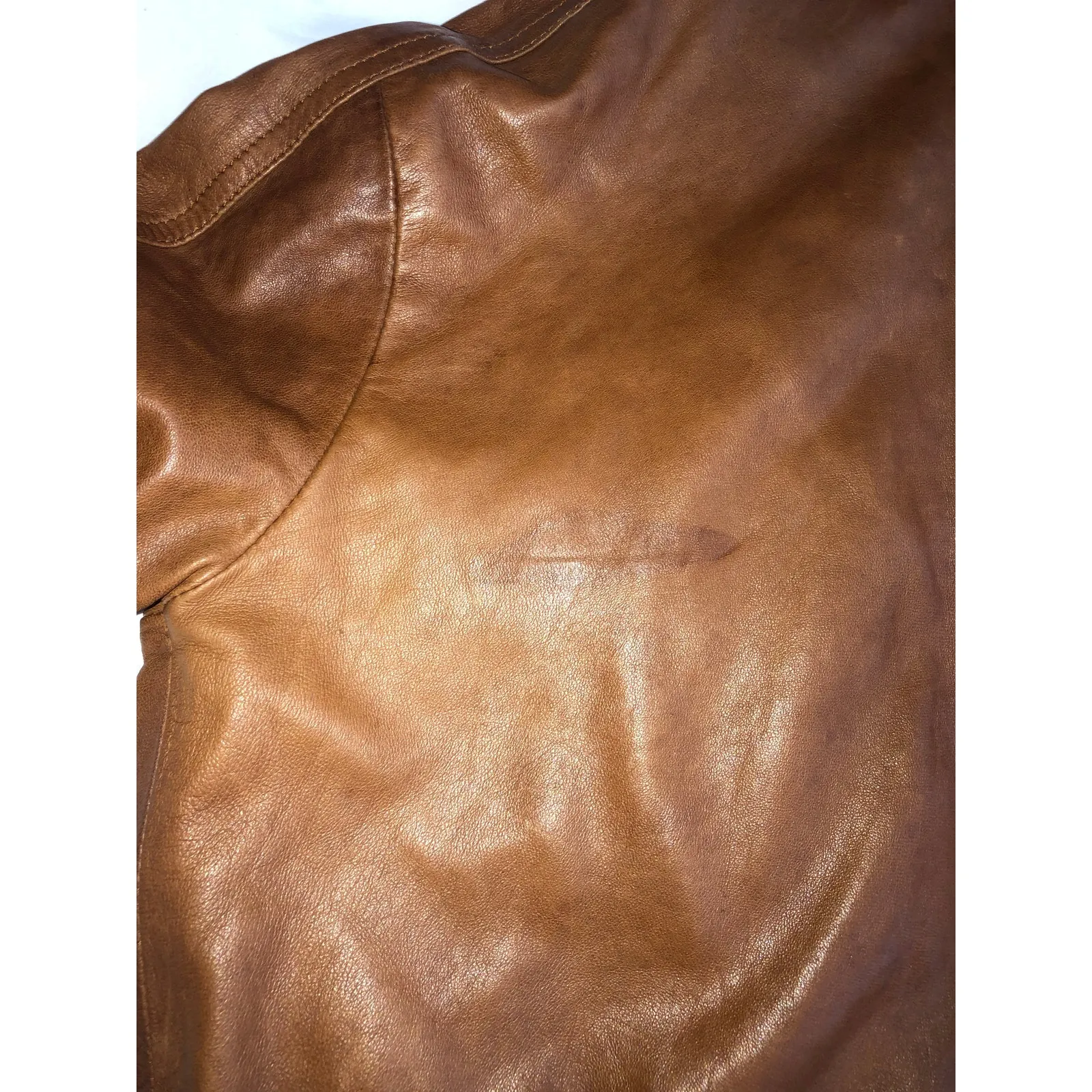 Theory Atara Leather Jacket Size P or XS Brown Moto Trucker Made in Italy Soft - Image 14