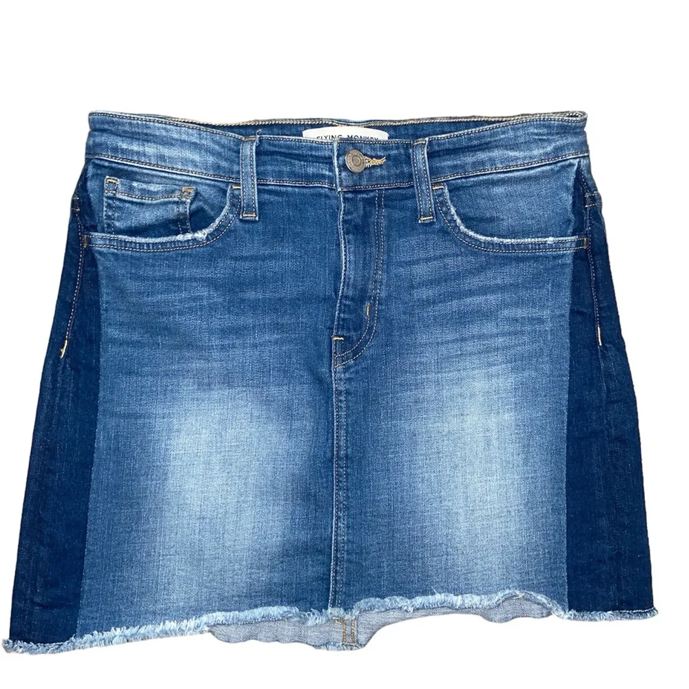 Flying Monkey Two Toned Denim Mini Skirt Size 27 ￼ - Image 2