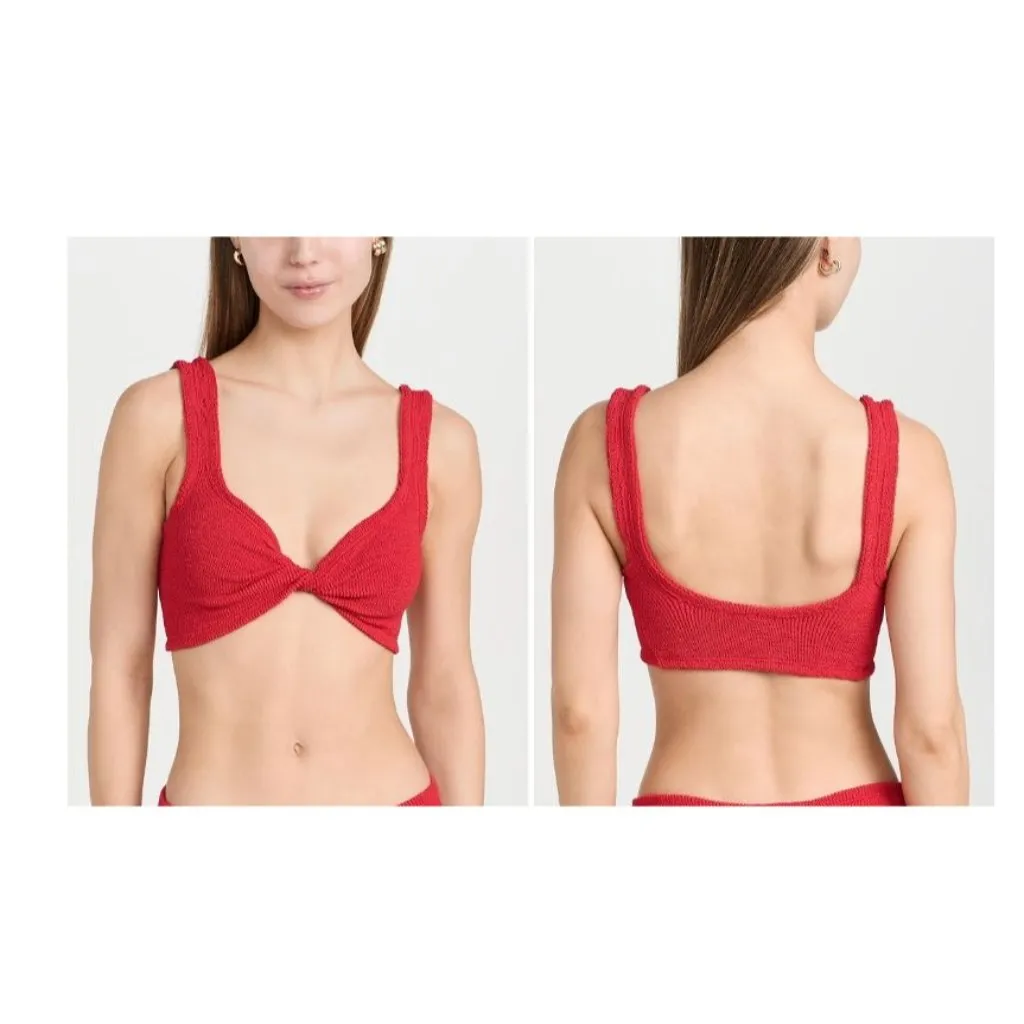 Hunza G Juno Bikini Top in Red One Size New Womens swimsuit - Image 10