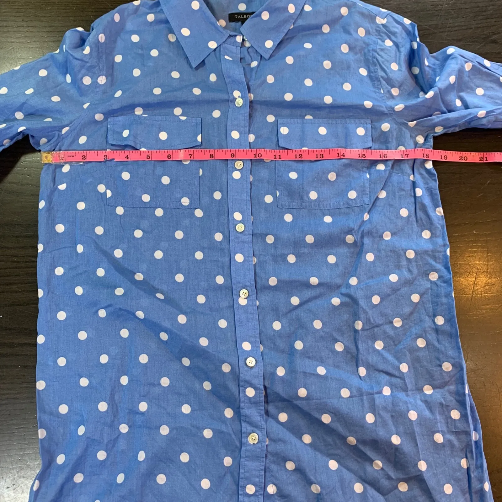 Talbots Polka‎ Dot Button Down Shirt Long Sleeve Cotton XS - Image 5