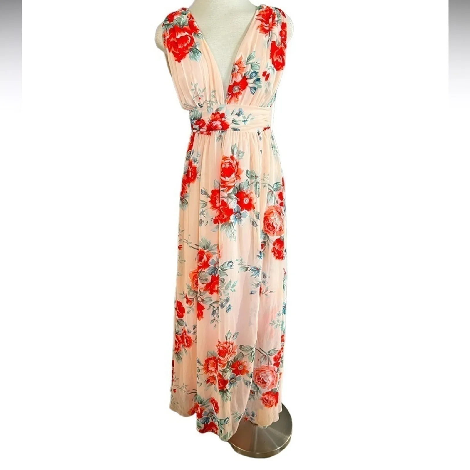 LULU’S Garden Meandering Blush Floral Print Maxi Dress Size S - Image 2