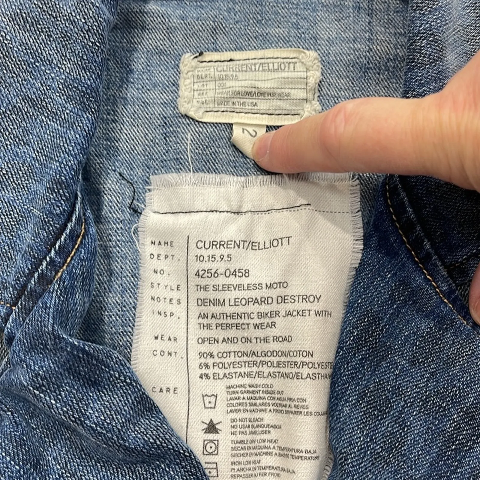 Current Elliott The Sleeveless Moto Biker Vest Size 2 (Med) - Image 4