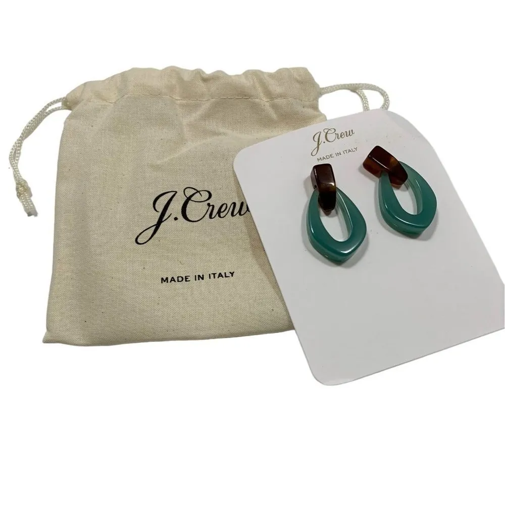 NEW Made-in-Italy Door Knocker Earrings in Wintermint Acrylic - Image 3