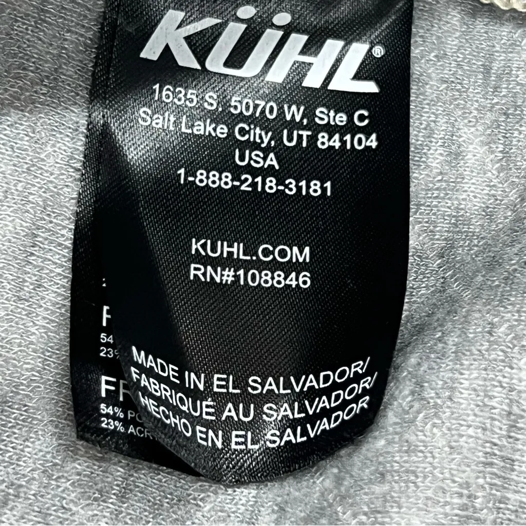 KUHL Women's Athena Pullover medium Cowl Neck Waffle Knit Sweatshirt merino wool - Image 9