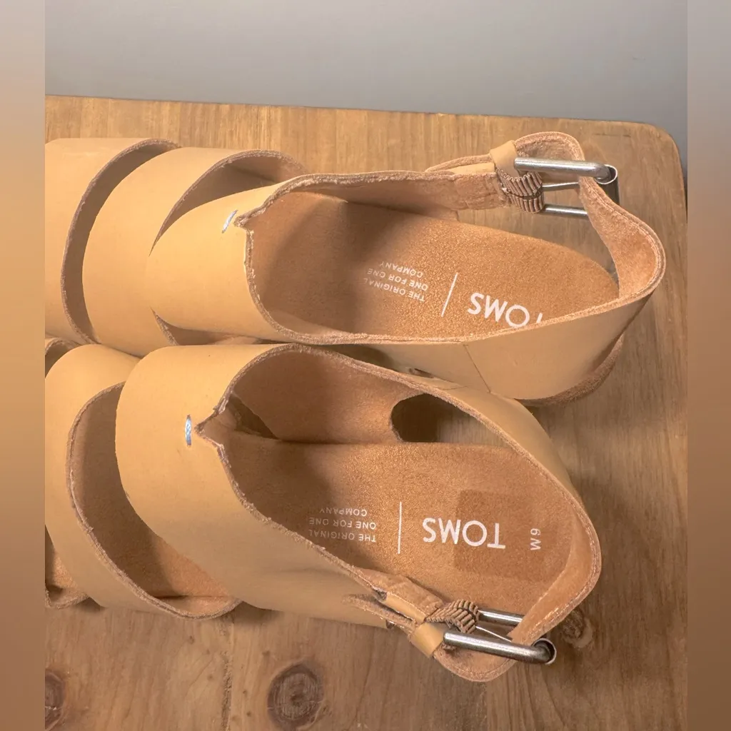 Toms Phoebe Slingback Clog Sandal in Honey Vegan Leather size 9 - Image 4