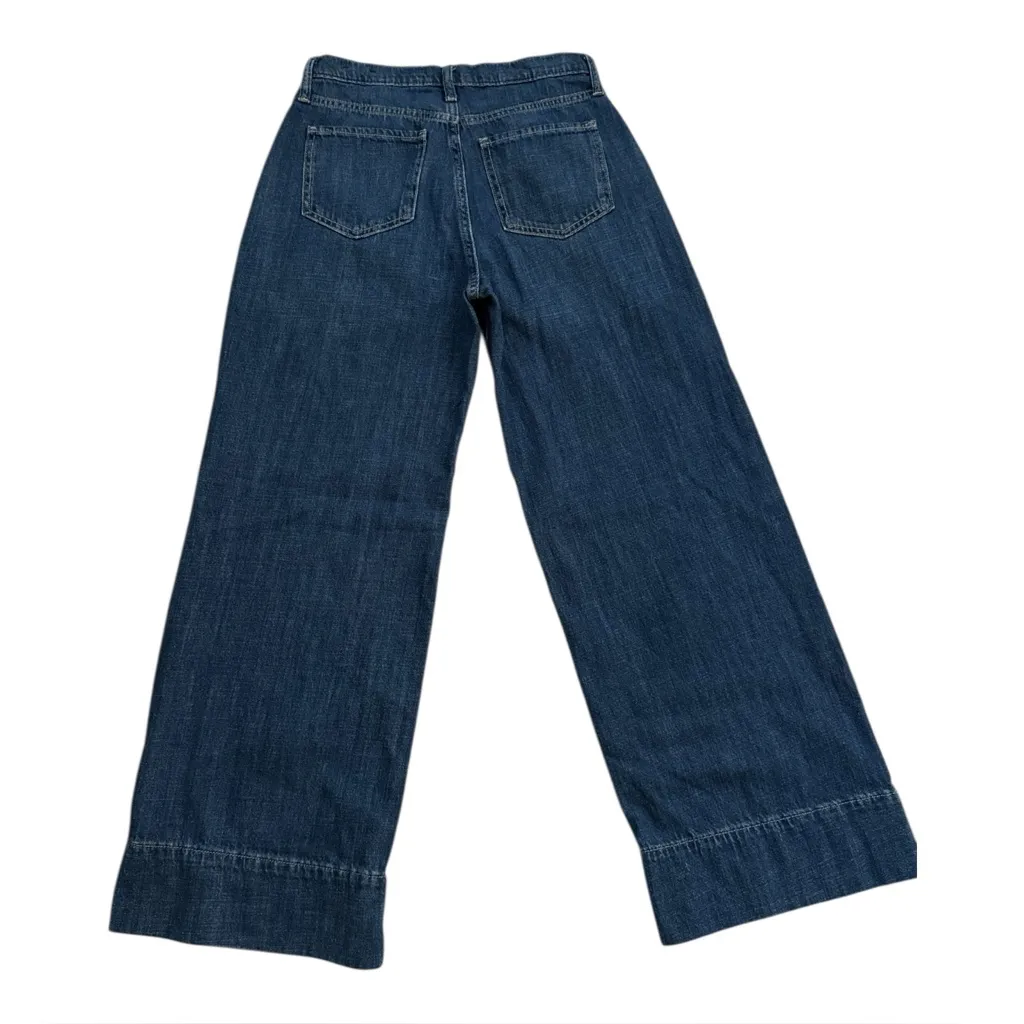 Gap Wide Leg High Rise Pleated Trouser Jeans | Blue Denim | 2/26 Regular - Image 2