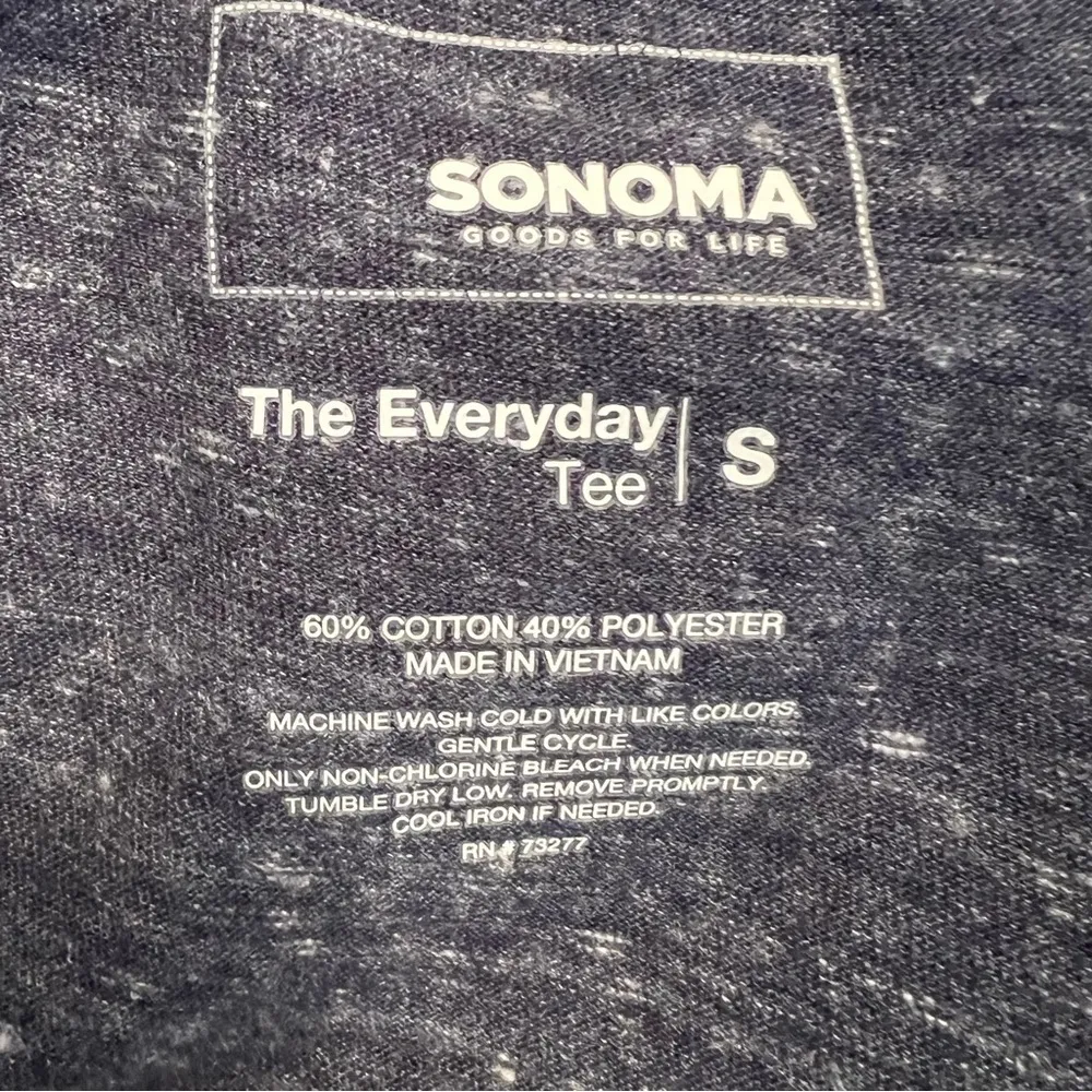 Sonoma Everyday Top Blue Heathered Tee Shirt S Casual Work Long Sleeve V-Neck - Image 12