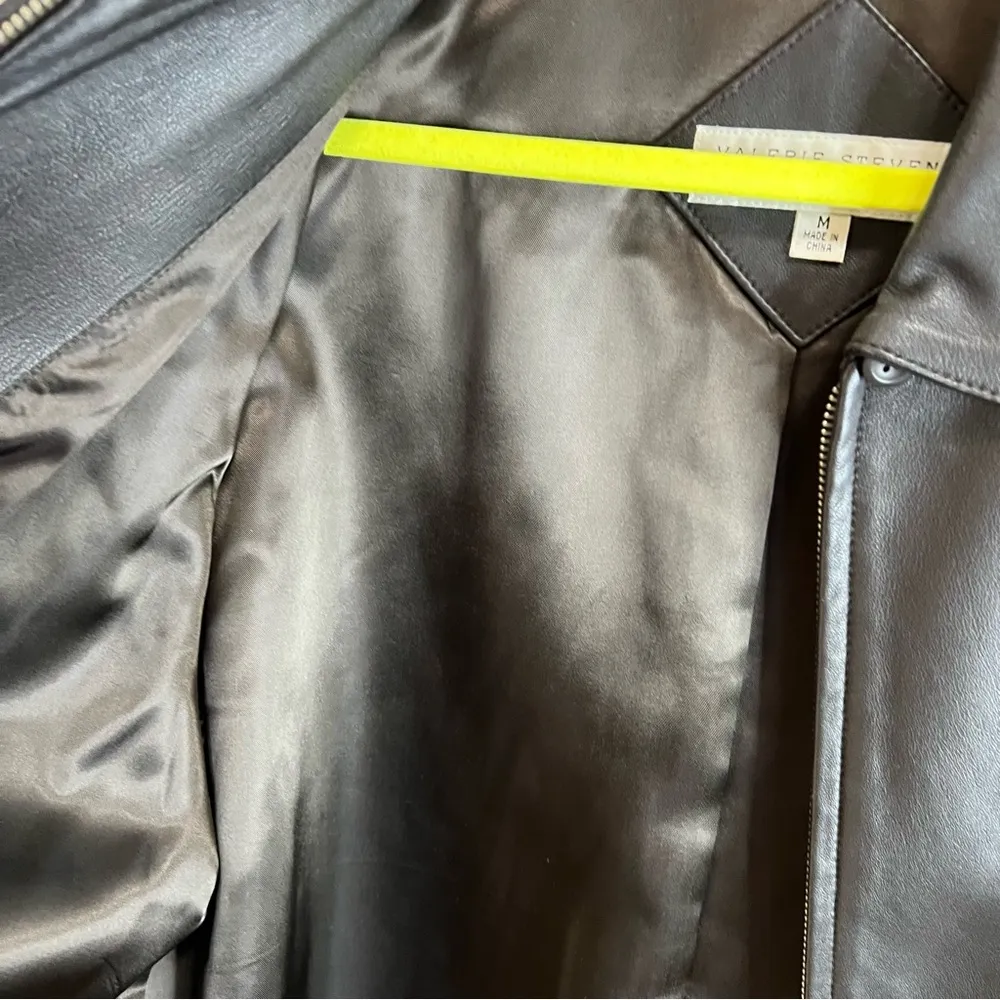 Valerie Stevens New Zealand lambskin zip up long jacket - Image 6