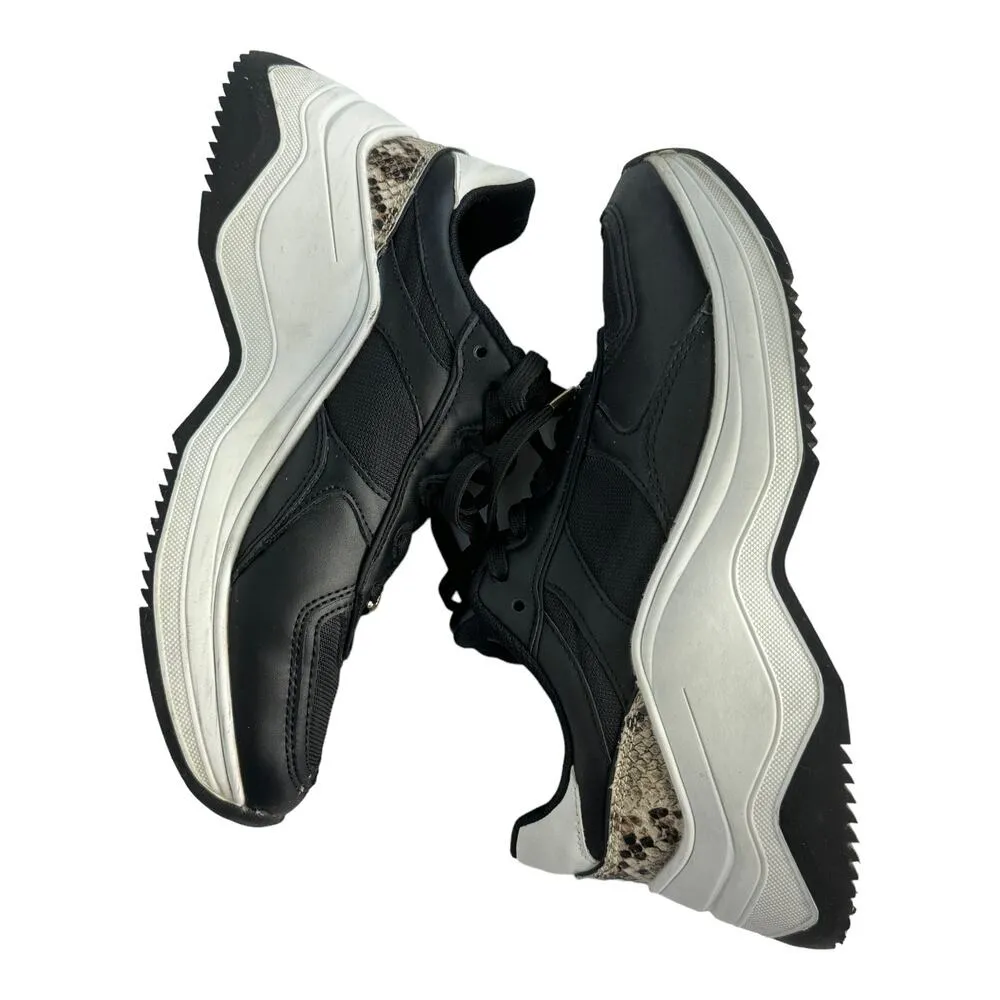 ZARA Animal snake print chunky sneakers brown black white size 6 (36) - Image 5