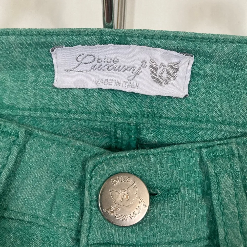 Blue Luxury of Italy women’s 40 IT reptile textured stretchy skinny jeans 26x30 Size undefined - Image 2