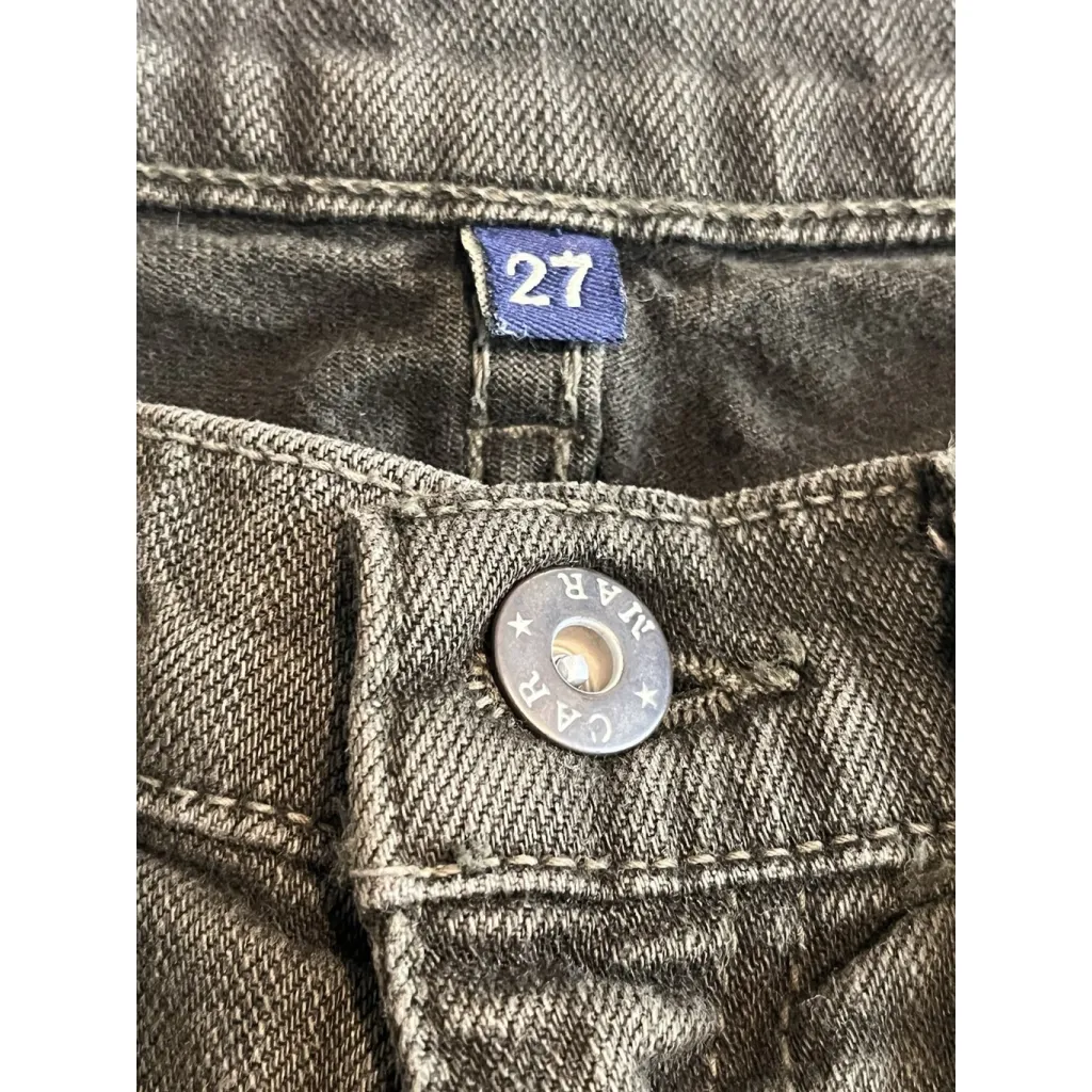 Carmar Jeans Womens Size 27 Army Green Distressed Slim Straight Stretch Denim - Image 5