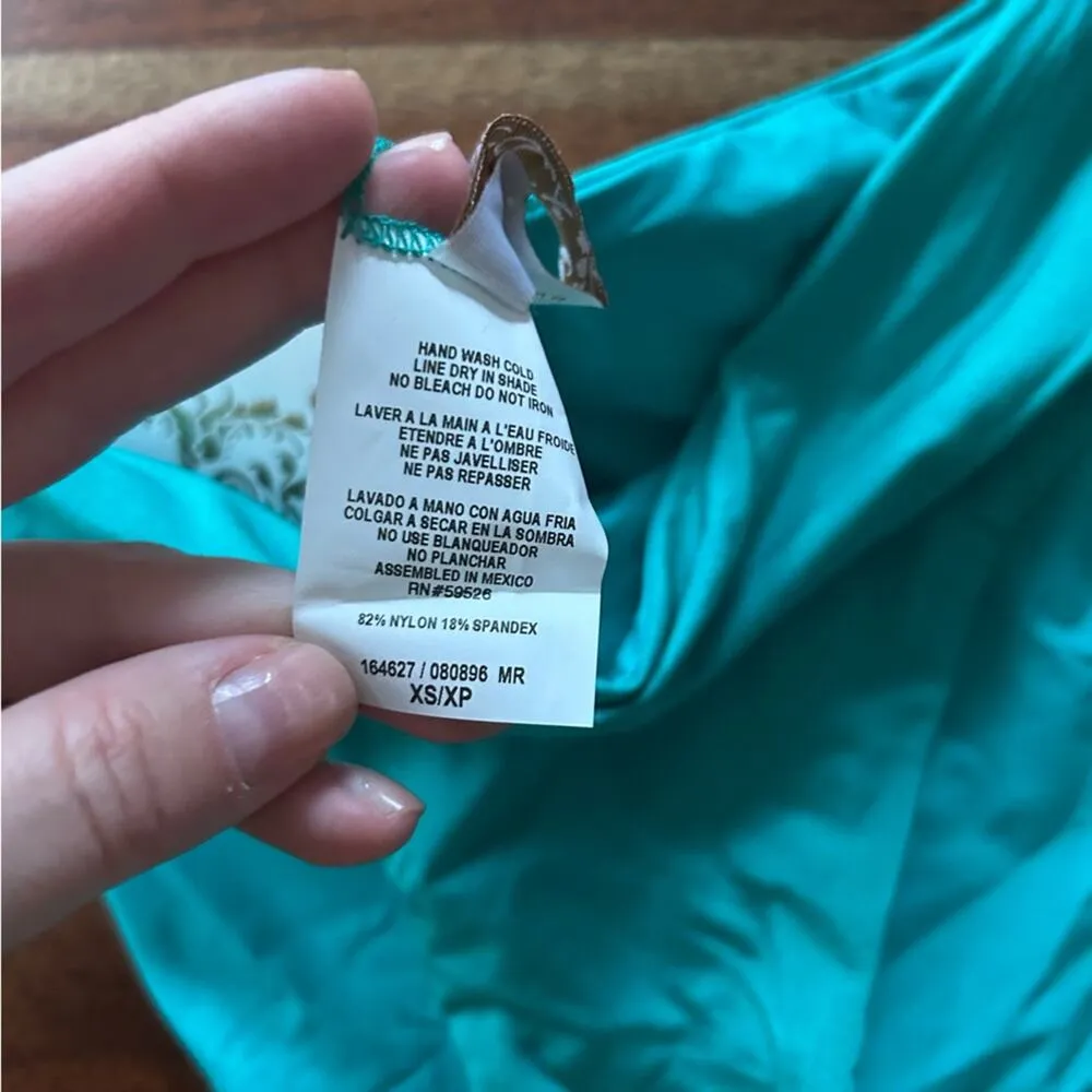 Becca Angela French Cut High Cut Bikini Bottom Swim Suit Teal Blue‎ NWT Size XS - Image 3