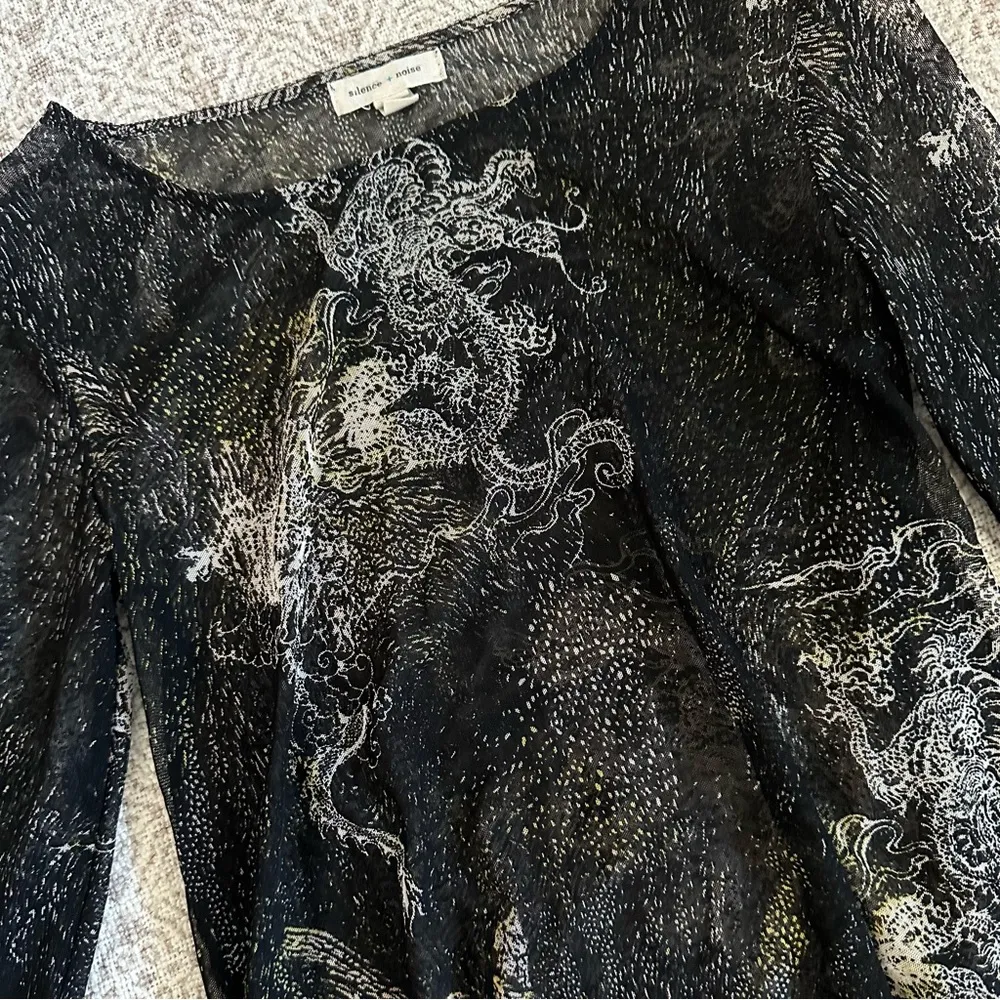 UO Silence + Noise Irezumi Dragon Sheer Long Sleeve Top - Image 5