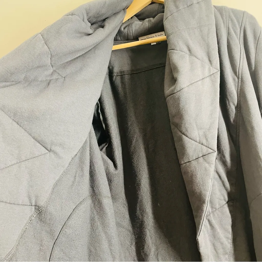 Young Fabulous & Broke Sandrine Coat Drape Hooded Quilted Jacket Grey Size M/L - Image 11