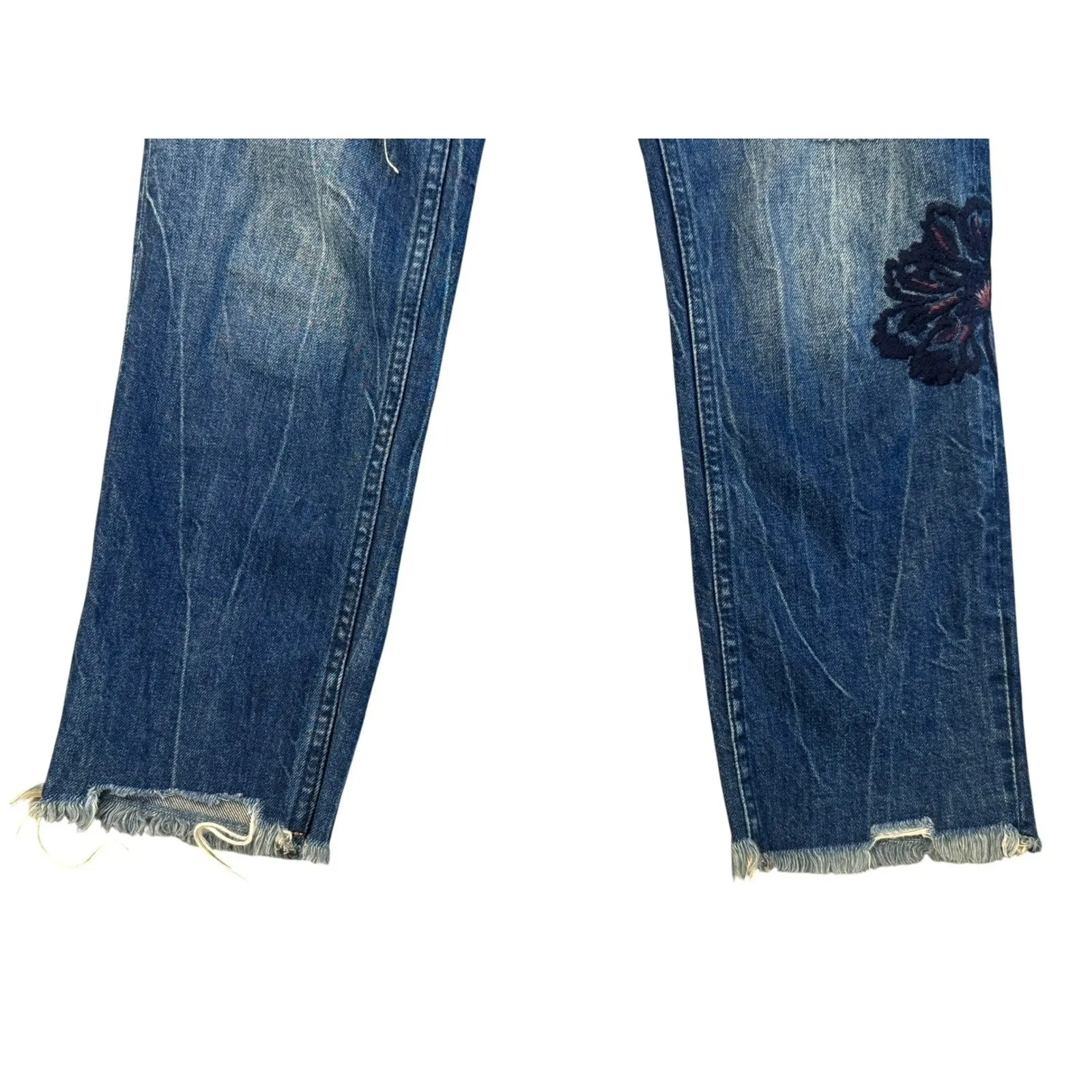 ABERCROMBIE & FITCH 90s Annie Girlfriend Floral Embroidered Jeans High Rise 26 - Image 5