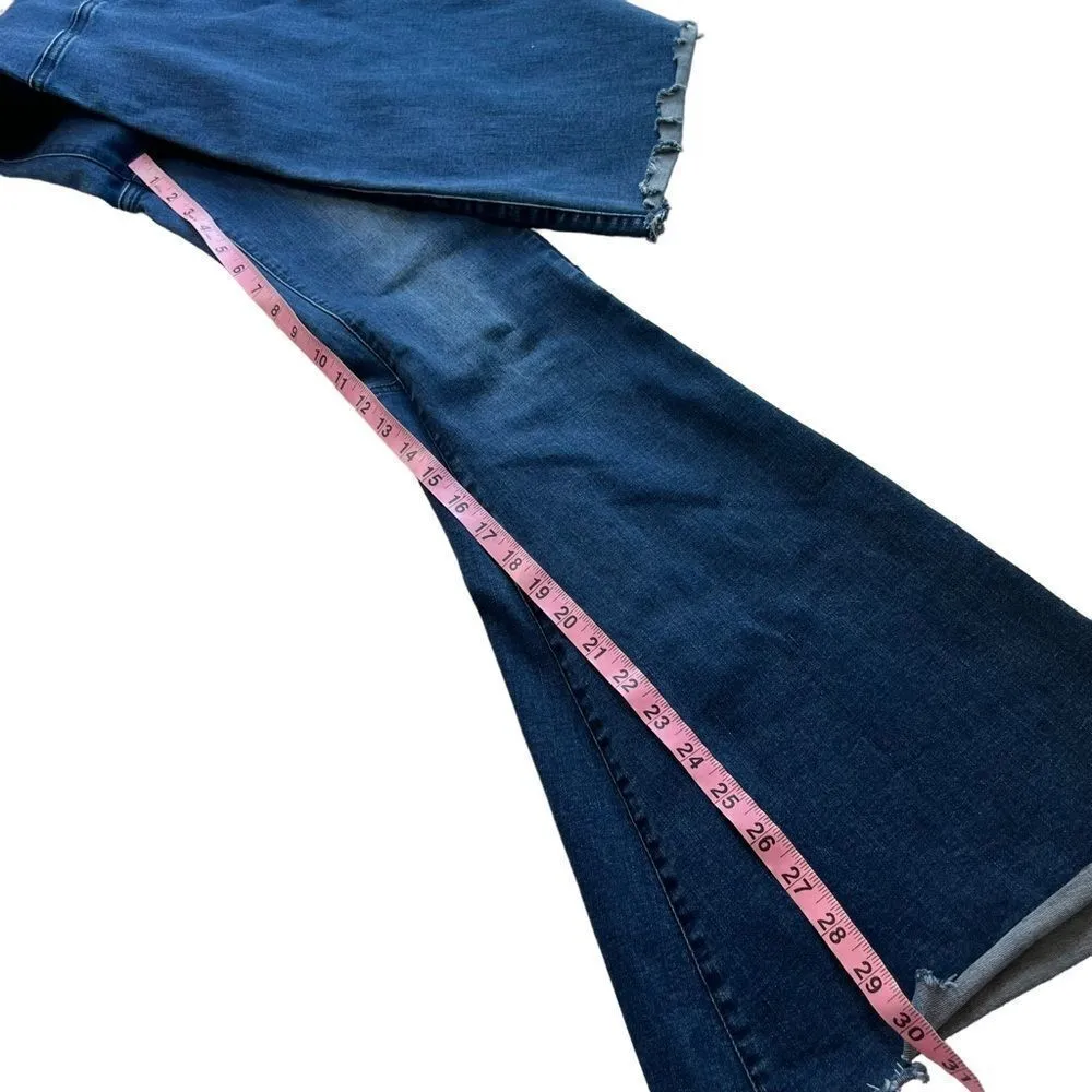 Blank Paige Stretchy High Rise Raw Hem Flare Jeans - Image 9