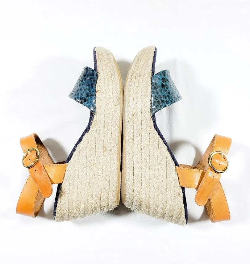 KANNA Espadrille Wedges Size 8 Snake Top Multiple - Image 4