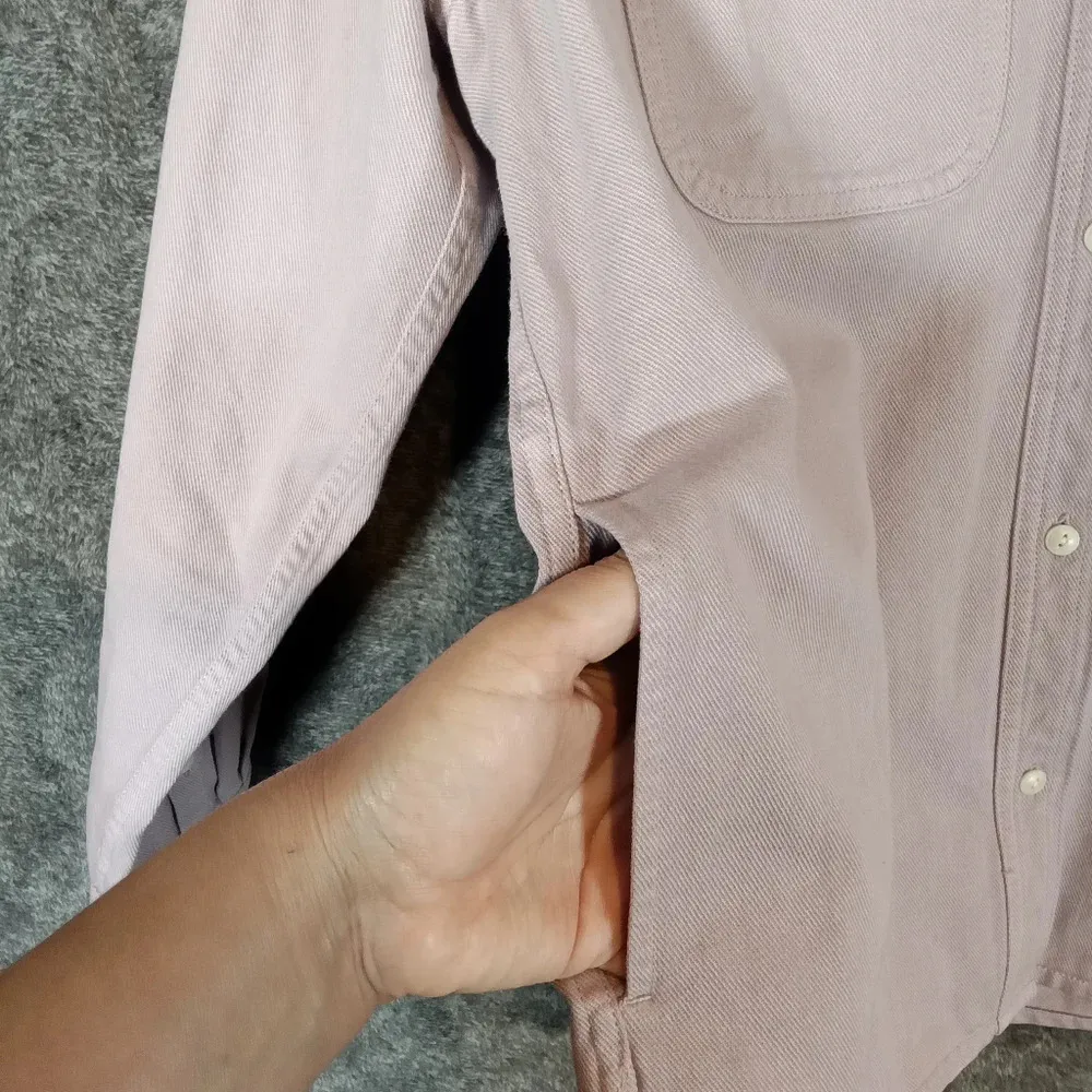 Madewell women's shirt shacket pocket button down size Medium - Image 4